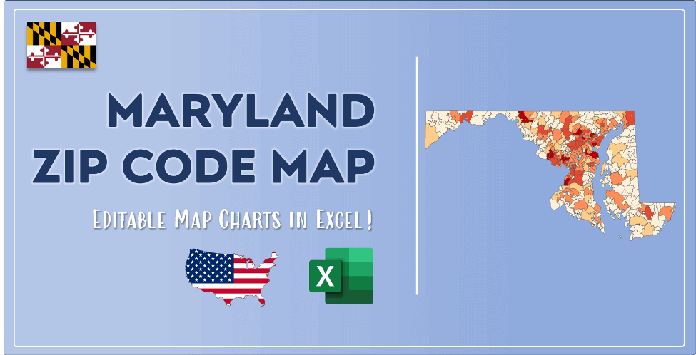 Maryland Zip Code Map And Population List In Excel