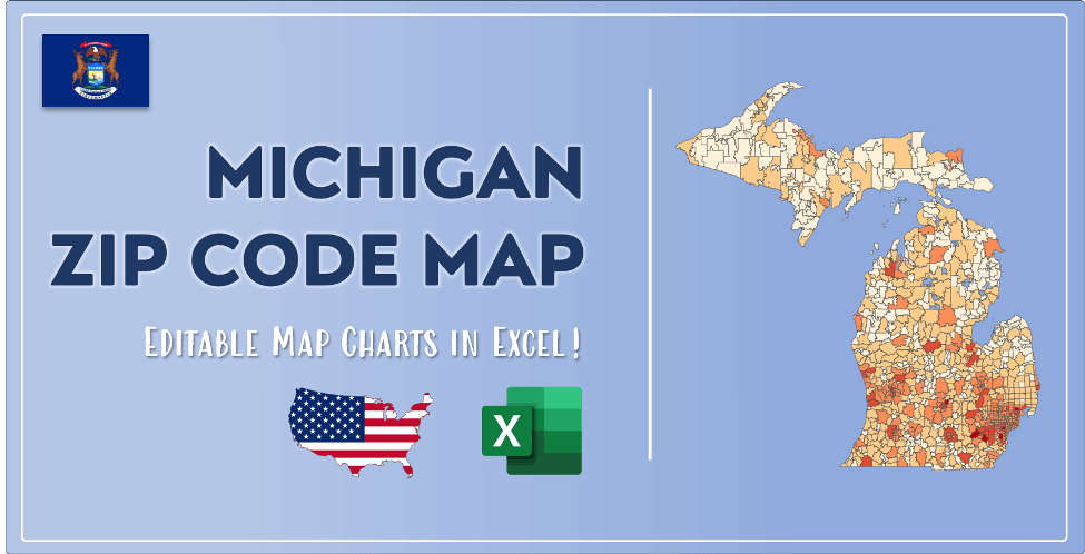 Michigan Zip Code Map And Population List In Excel