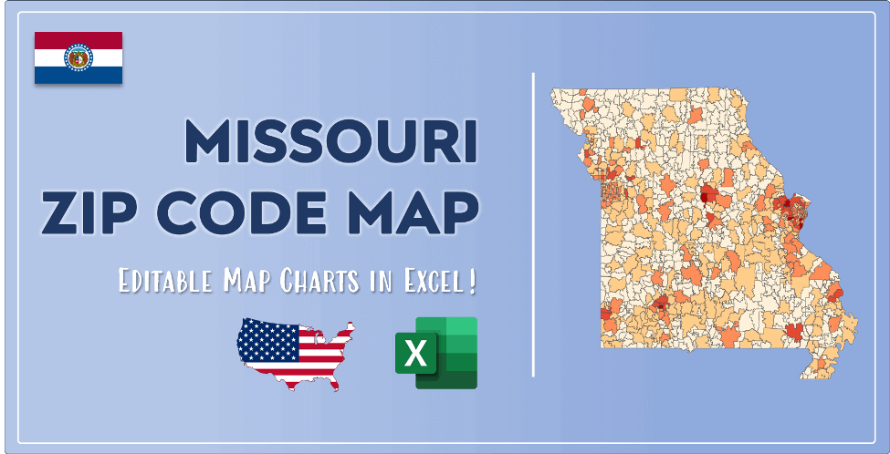 Missouri Zip Code Map And Population List In Excel