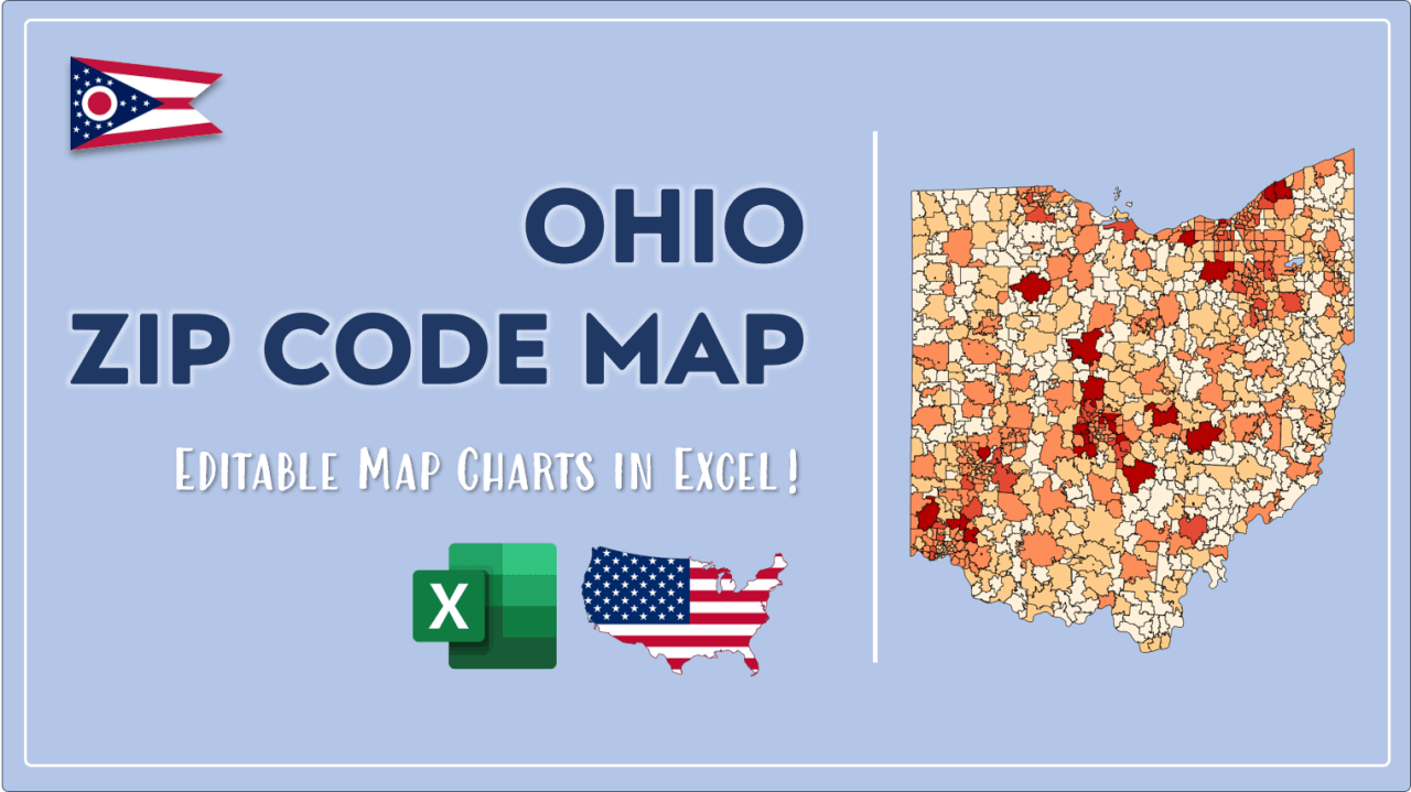 Ohio Zip Code Map And Population List In Excel