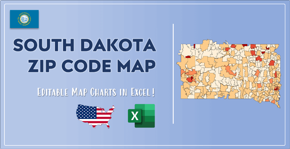 South Dakota Zip Code Map And Population List In Excel