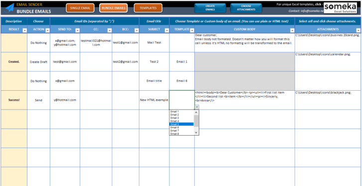 Mail Merge Excel Template | Mass Email from Excel with Outlook!