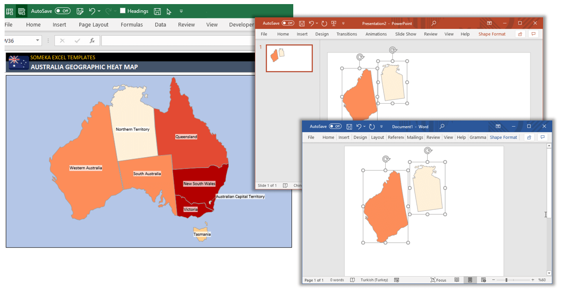 Australia Heat Map Generator Someka S05 