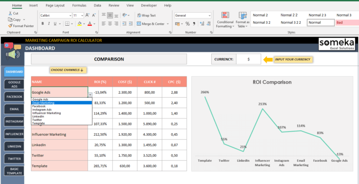 Marketing-ROI-Calculator-Someka-Excel-Template-SS3