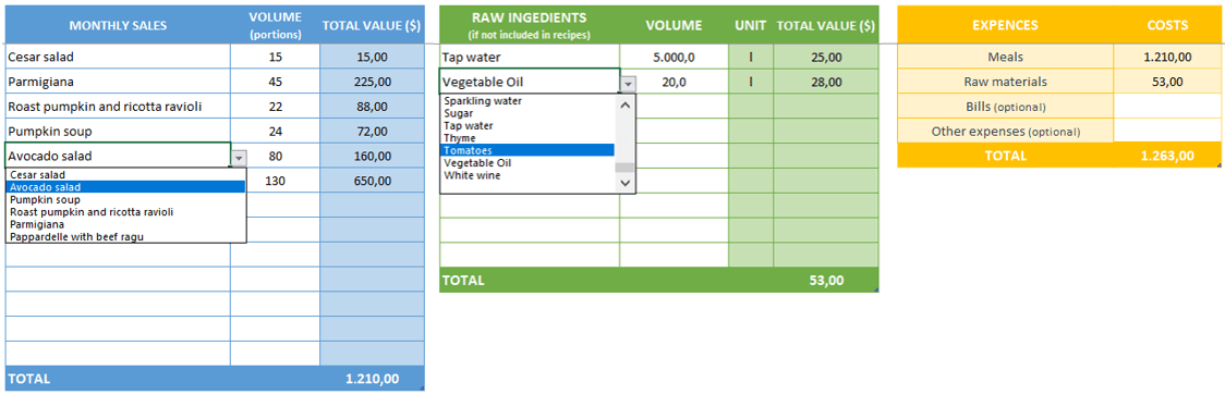 Menu-Items-Cost-Calculator-Someka-S06