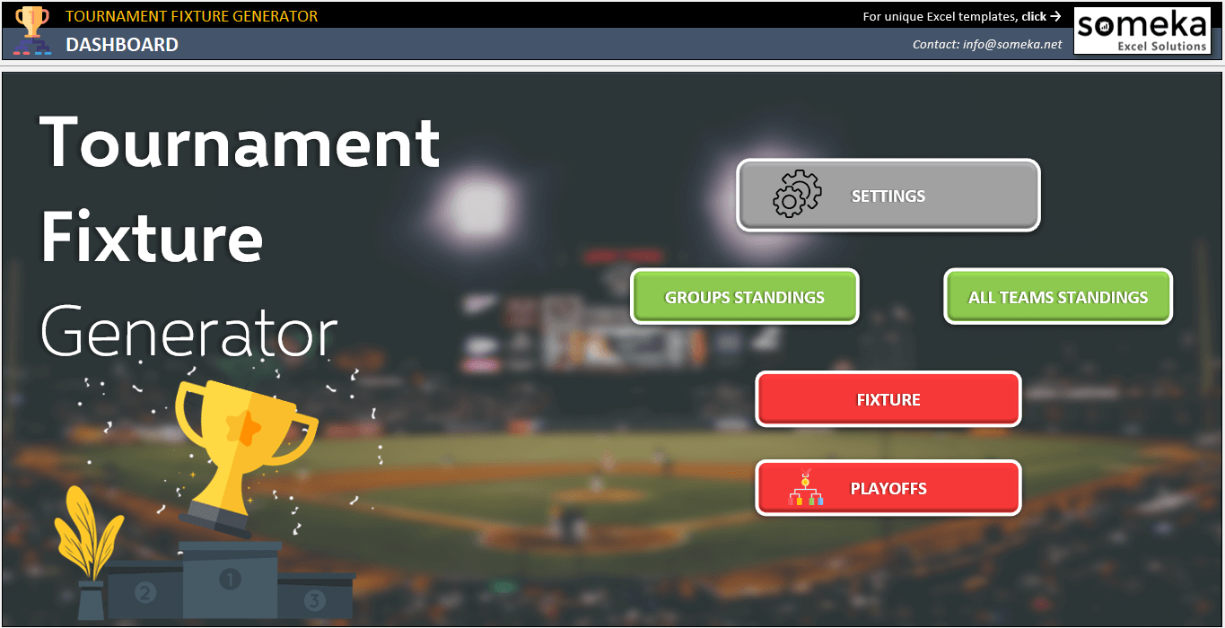 Excel Tournament Fixture Generator | Sports Bracket Maker