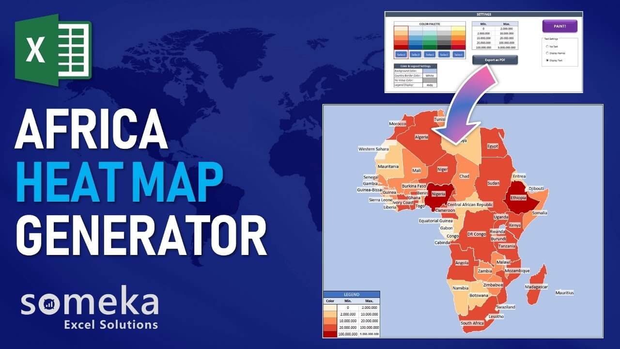 Excel Geographic Heat Map Generator - Someka Template Video