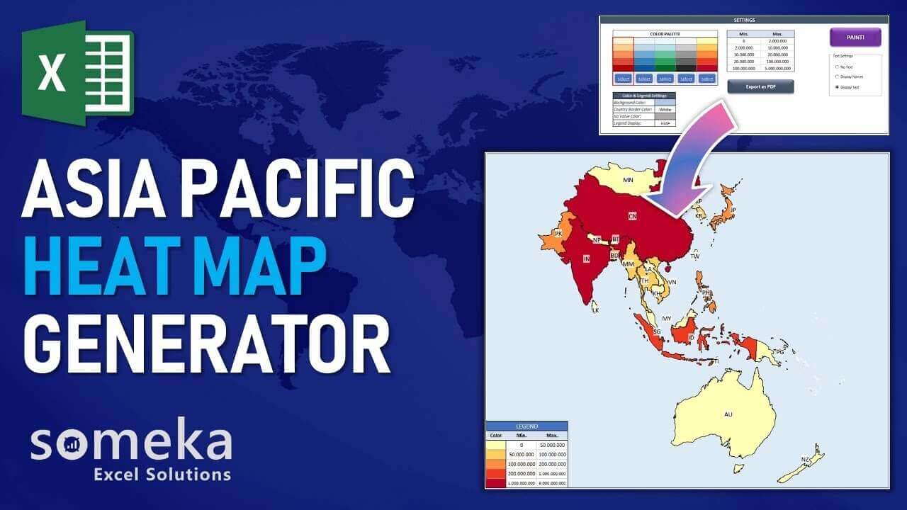 Excel Geographic Heat Map Generator - Someka Template Video