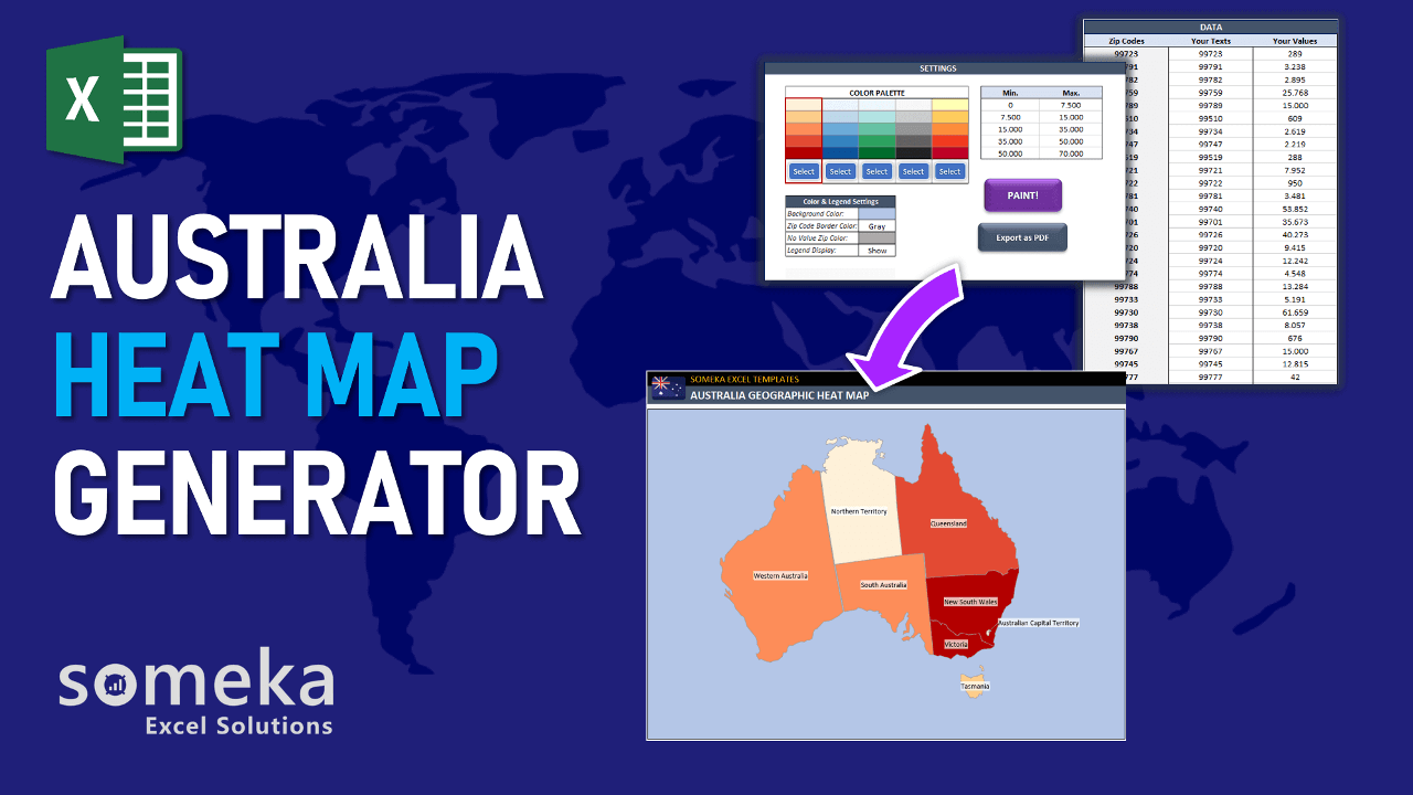 Excel Geographic Heat Map Generator - Someka Template Video