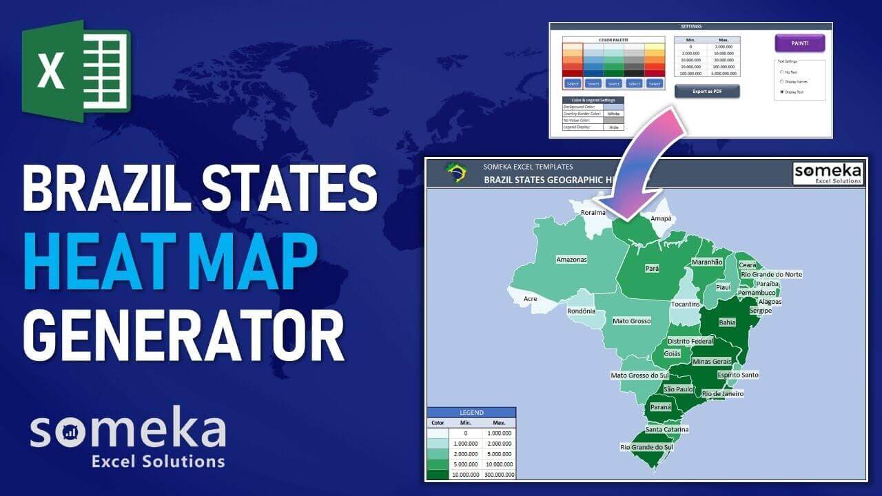 Excel Geographic Heat Map Generator - Someka Template Video