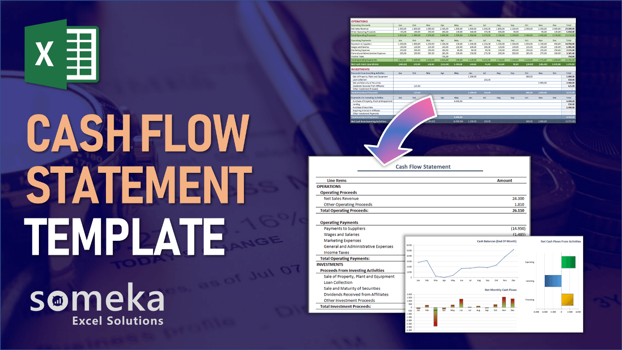 Cash Flow Statement - Someka Excel Template Video