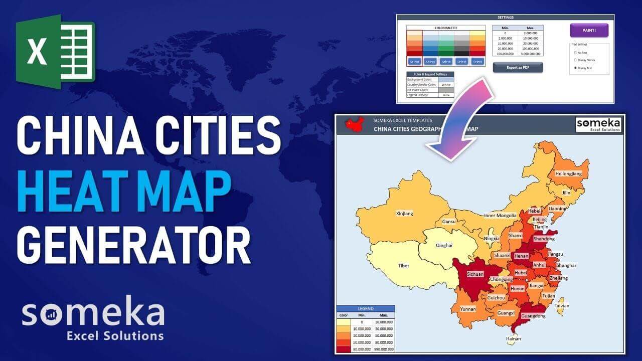 Excel Geographic Heat Map Generator - Someka Template Video