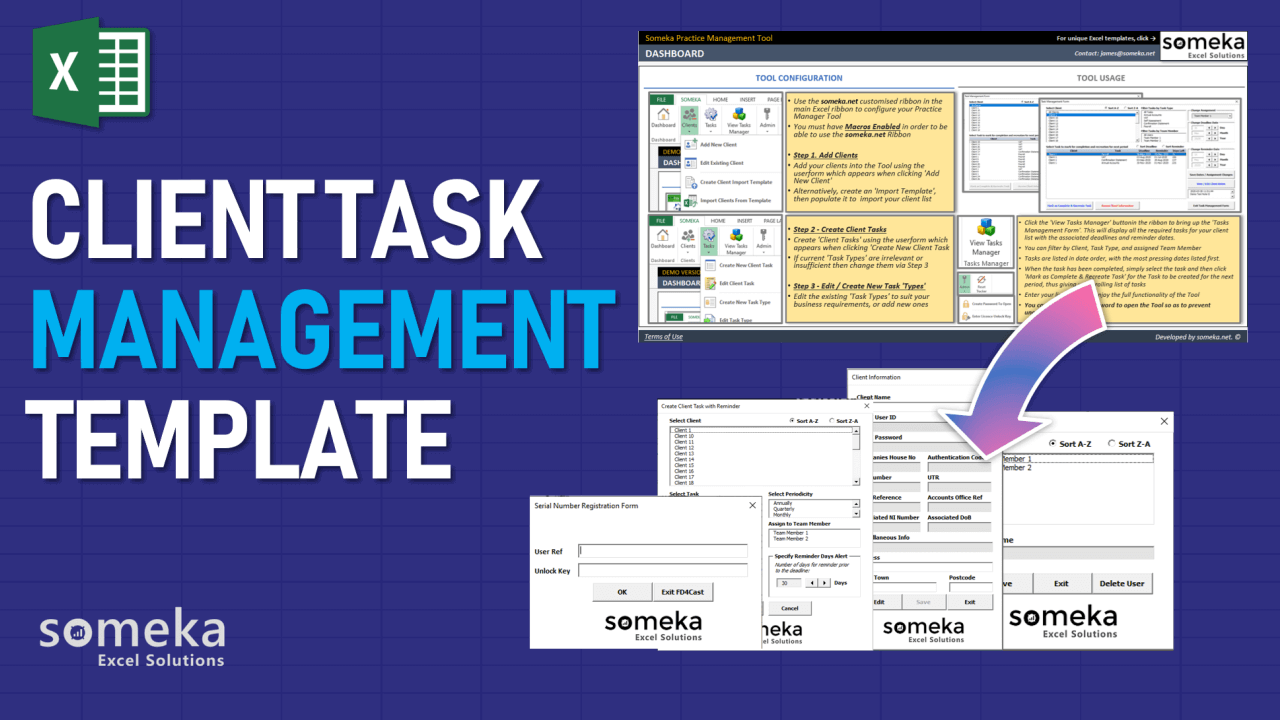 Client Task Management Template - Someka Excel Template Video