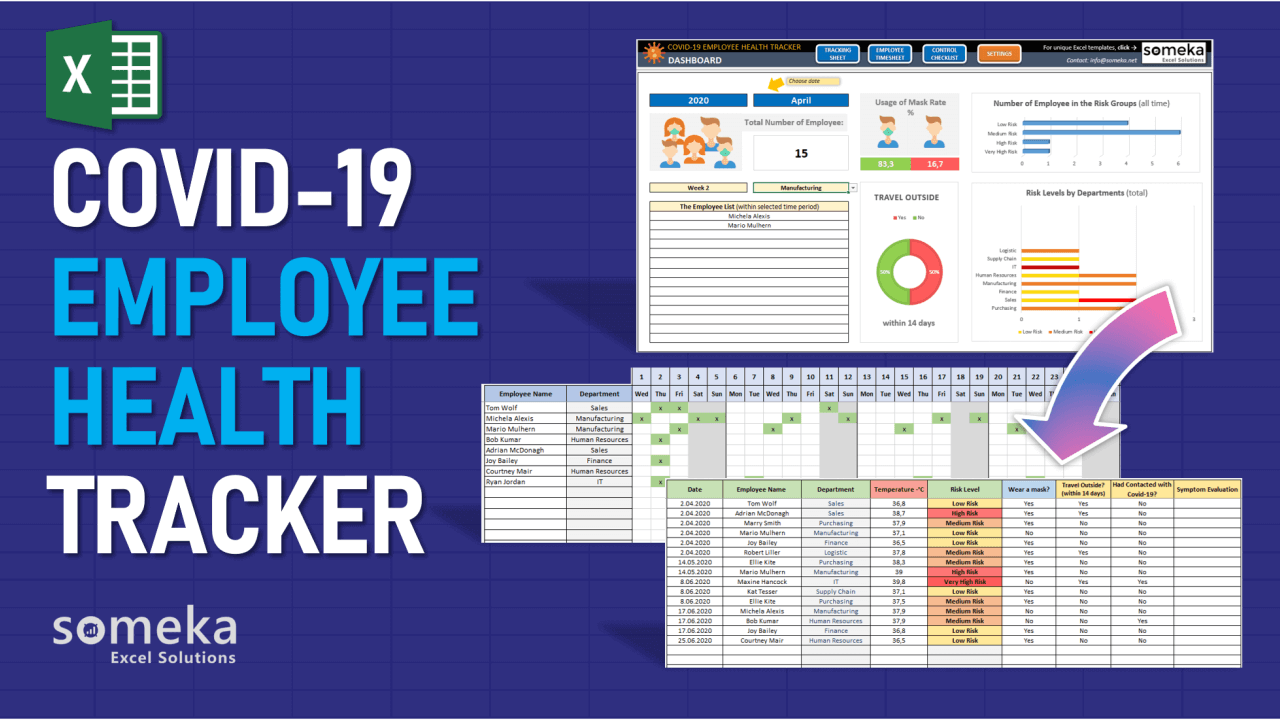 COVID-19 Employee Health Tracker Template - Someka Excel Template Video