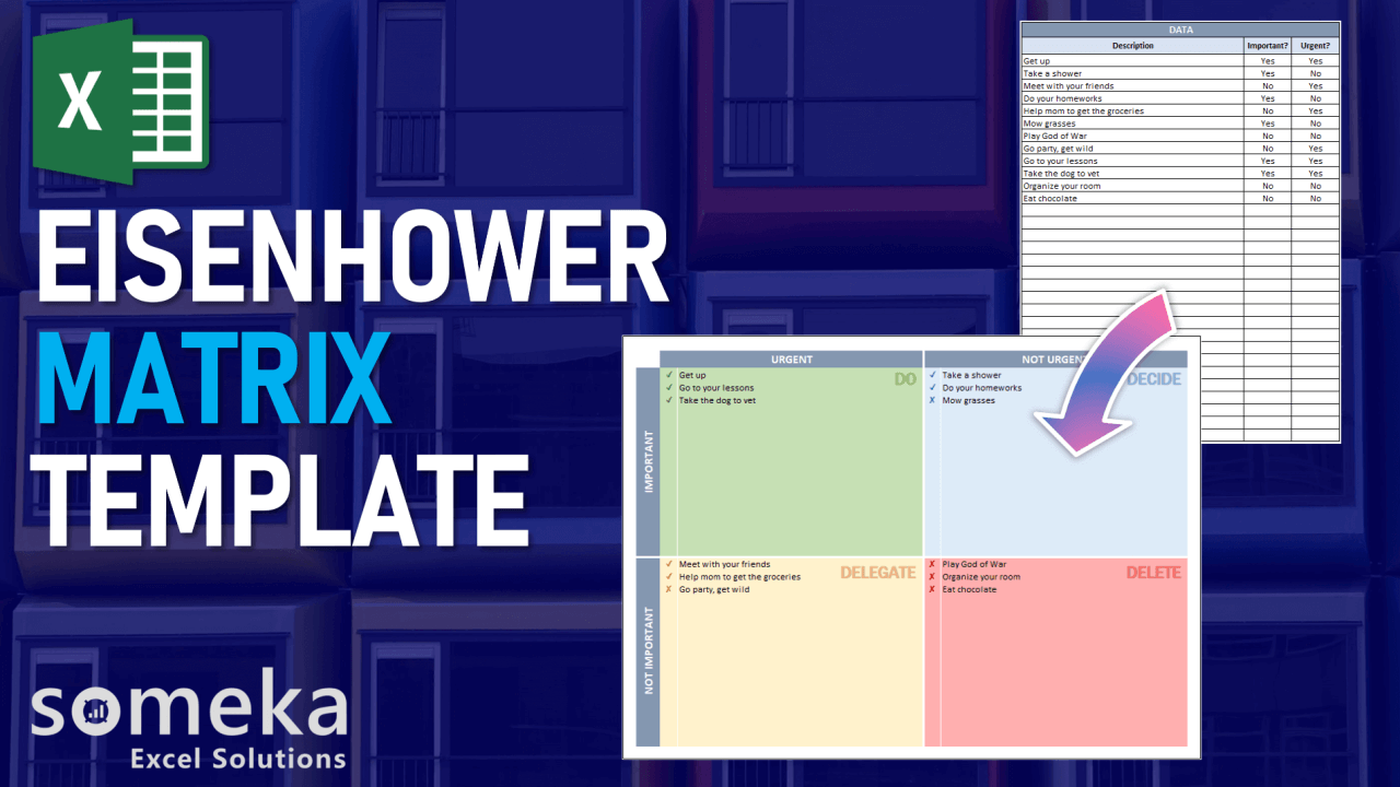 Eisenhower Matrix Template - Someka Excel Template Video