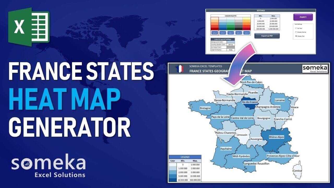 Excel Geographic Heat Map Generator - Someka Template Video