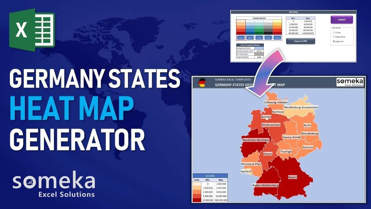 Excel Geographic Heat Map Generator - Someka Template Video