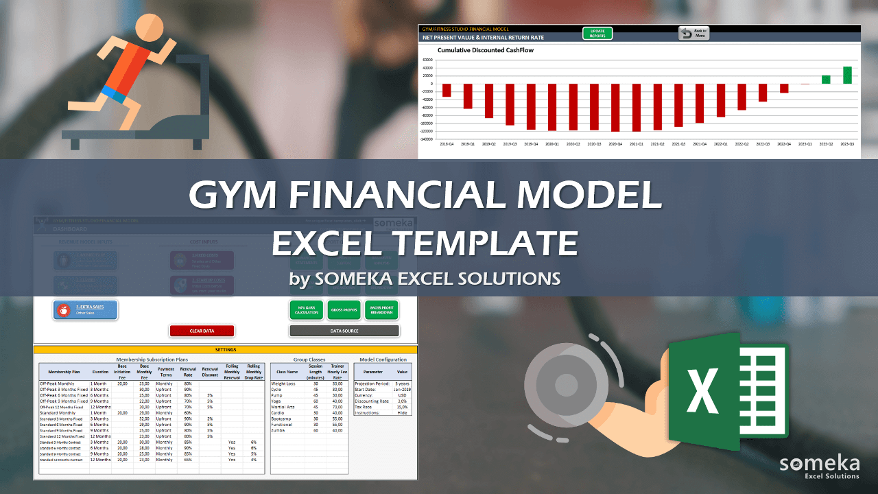 Gym Business Financial Model Template - Someka Excel Template Video