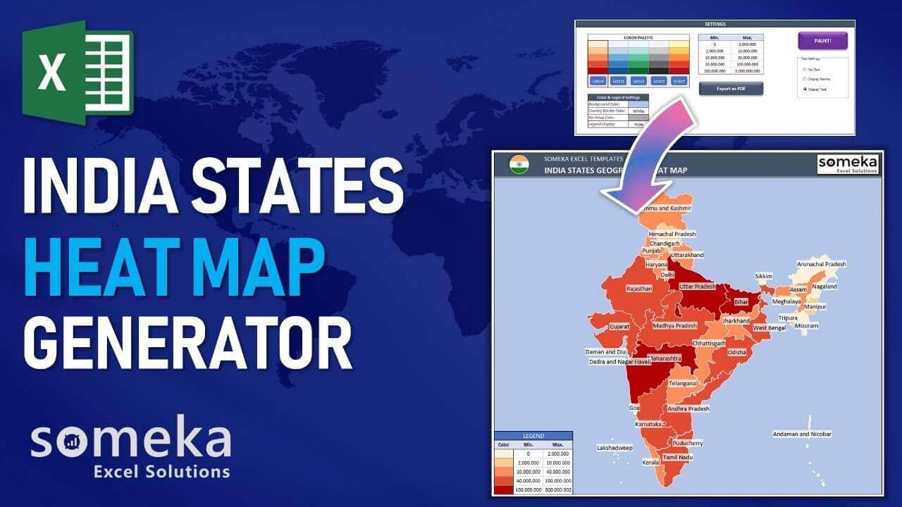 Excel Geographic Heat Map Generator - Someka Template Video