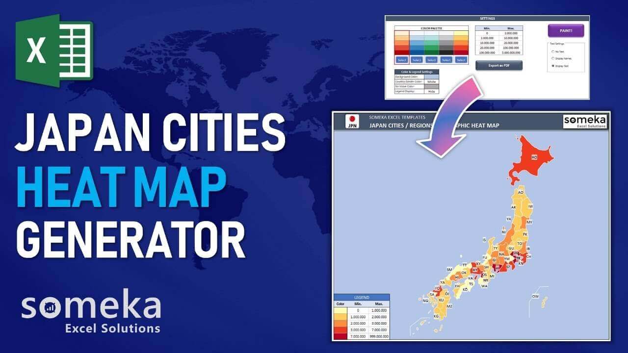 Excel Geographic Heat Map Generator - Someka Template Video