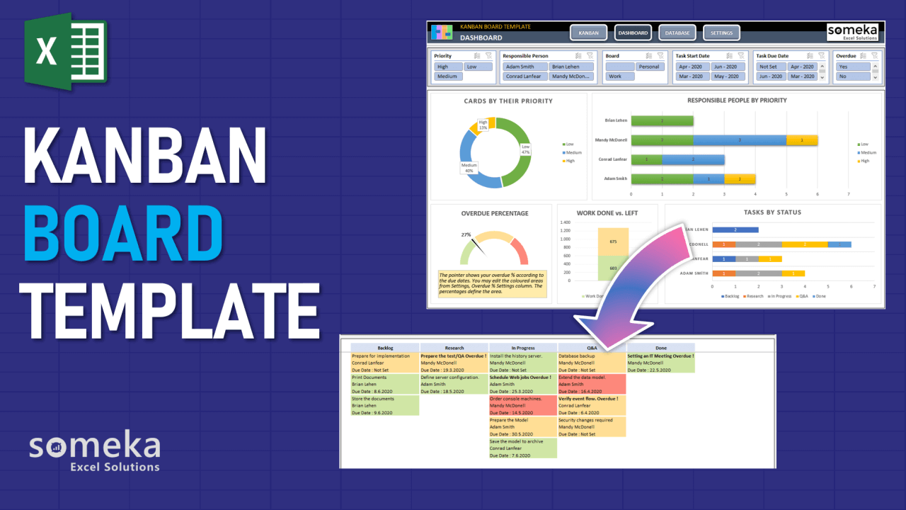 Kanban Board Template - Someka Excel Template Video