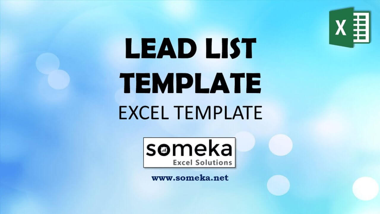 Lead List - Someka Excel Template Video