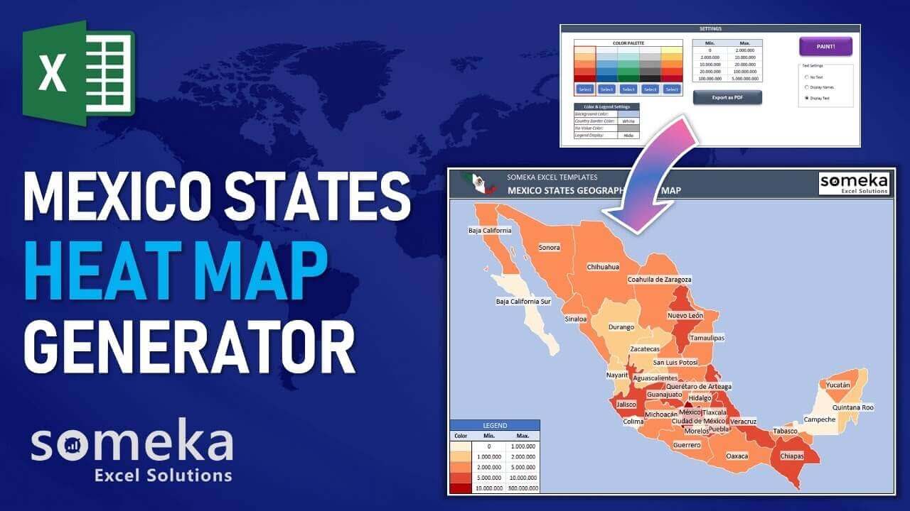 Excel Geographic Heat Map Generator - Someka Template Video