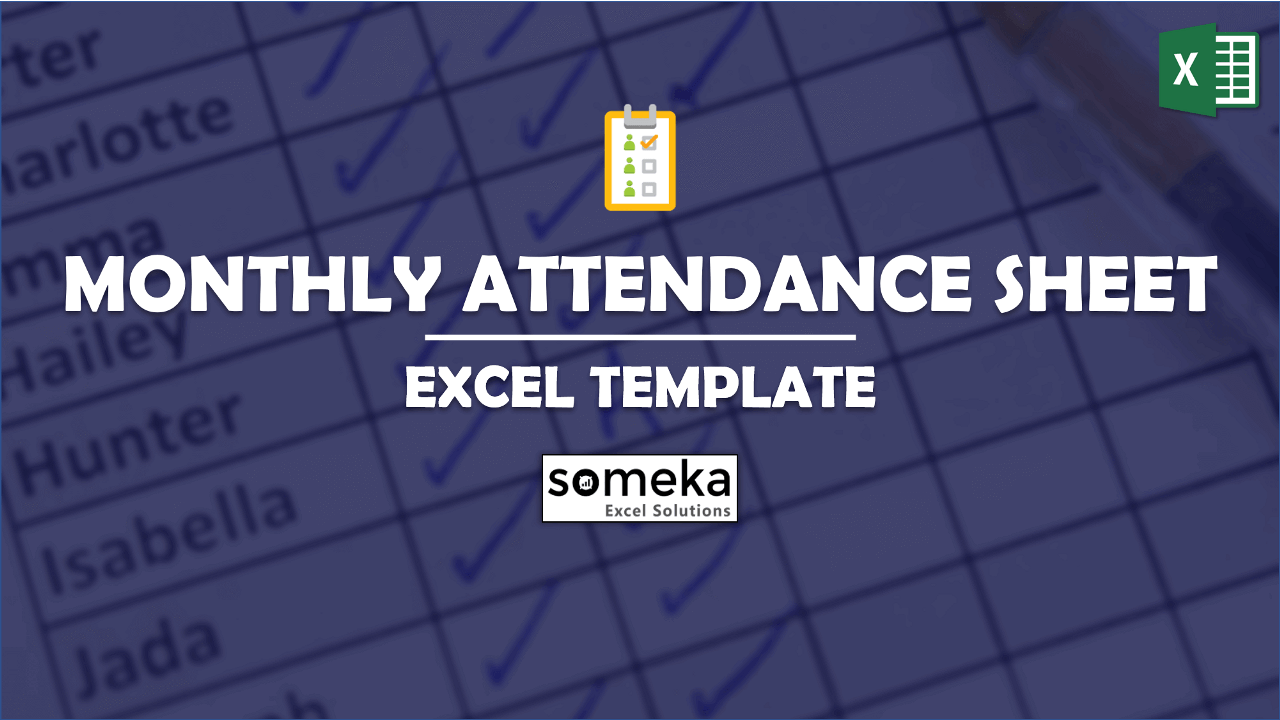 Monthly Attendance Sheet - Someka Excel Template Video