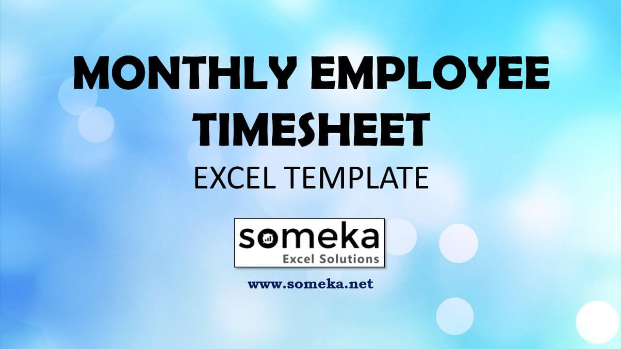 Monthly Employee Timesheet - Someka Excel Template Video