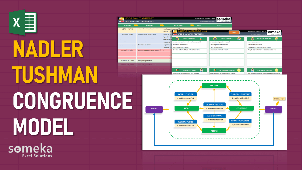 Nadler Tushman Congruence Model - Someka Excel Template Video