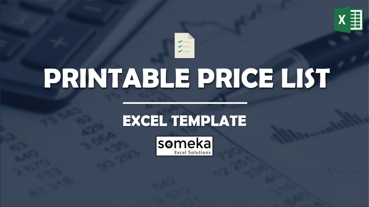 Price List Template - Someka Excel Template Video