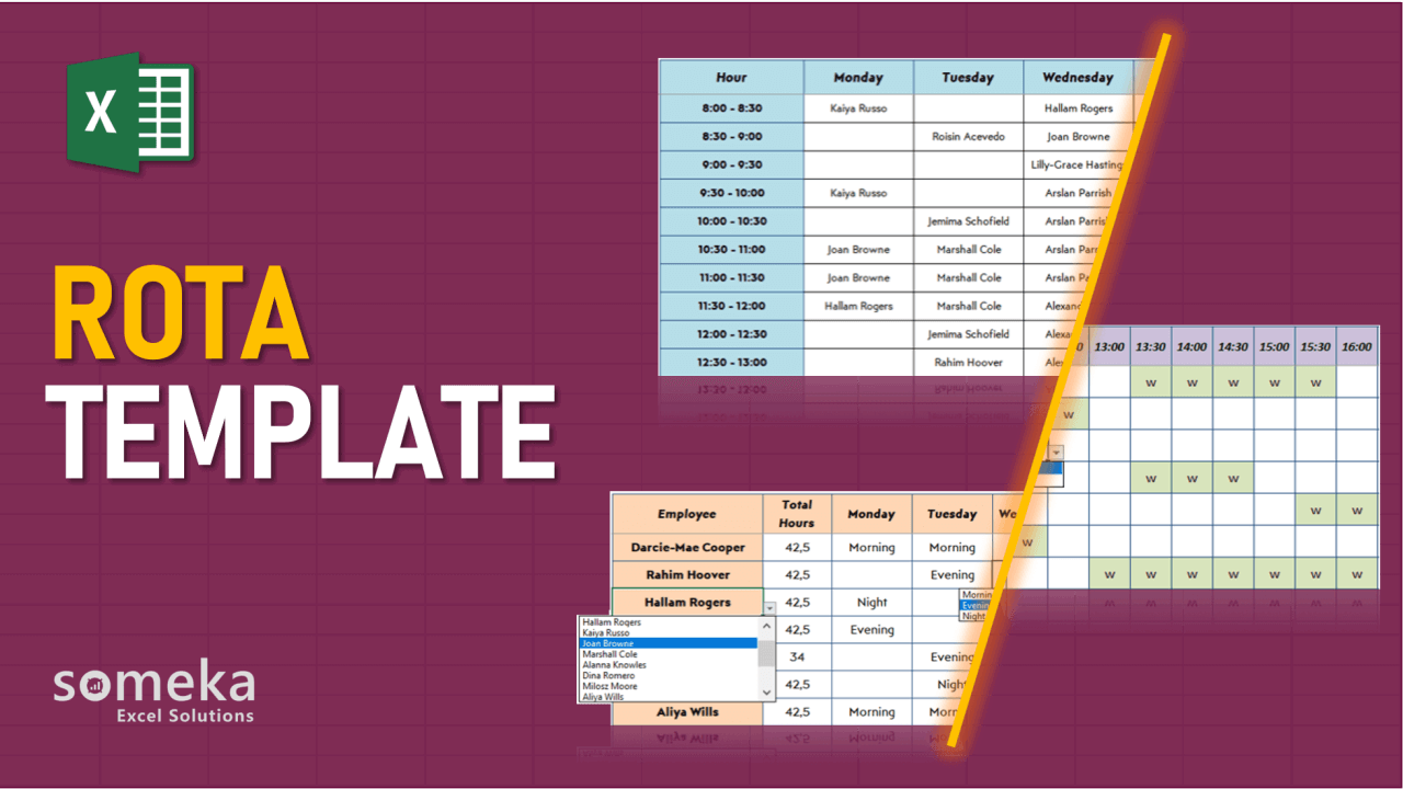 ROTA Template - Someka Excel Template Video