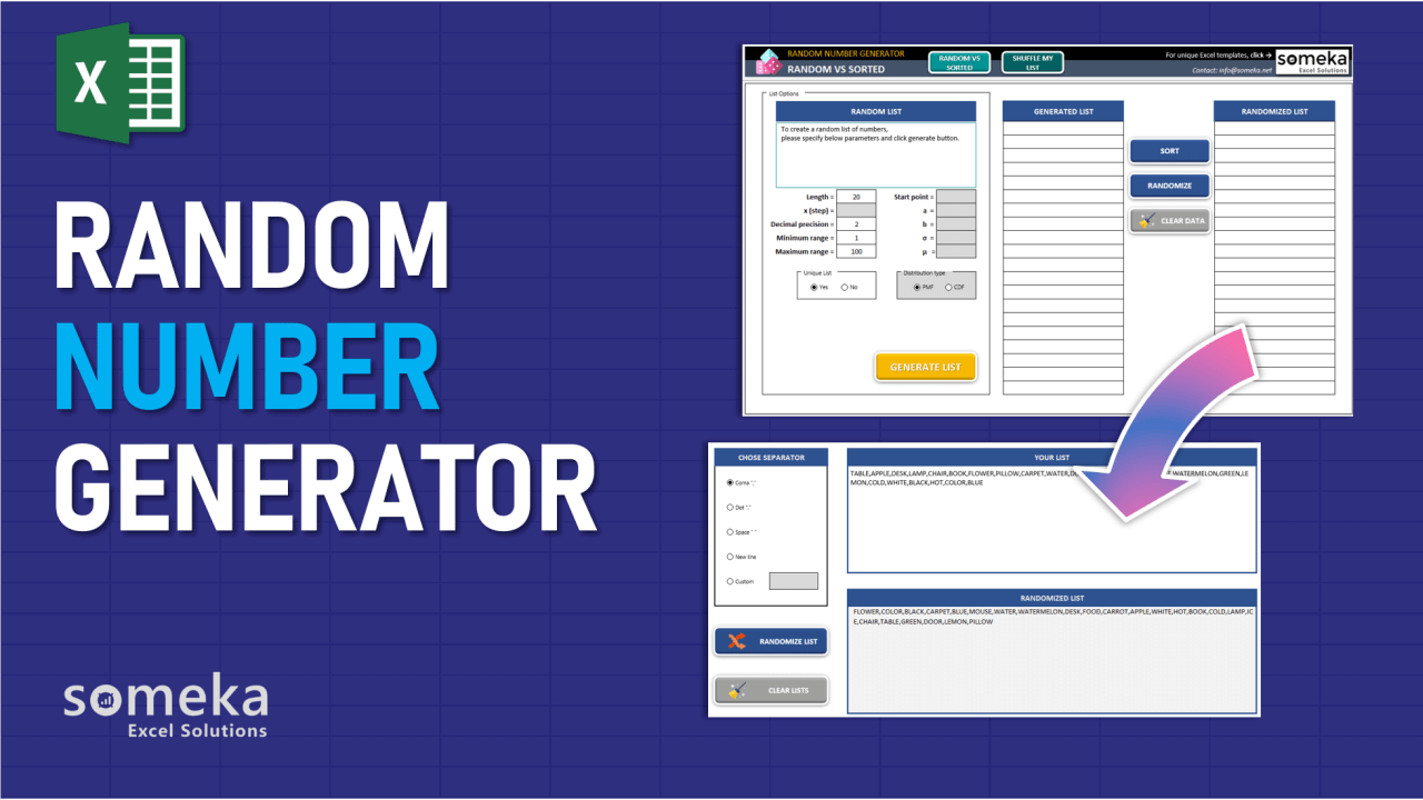 Random Number Generator - Someka Excel Template Video