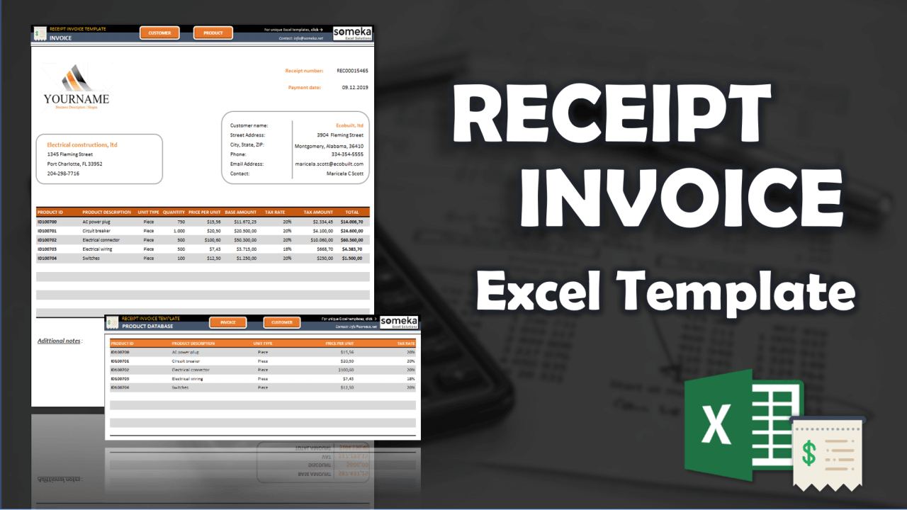 Receipt Template - Someka Excel Template Video