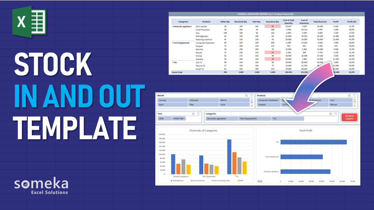 Stock & Inventory Tracker Template - Someka Excel Template Video