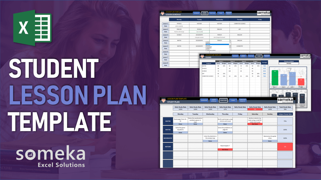 Student Lesson Plan Template - Someka Excel Template Video