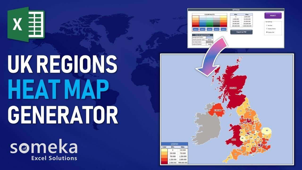 Excel Geographic Heat Map Generator - Someka Template Video