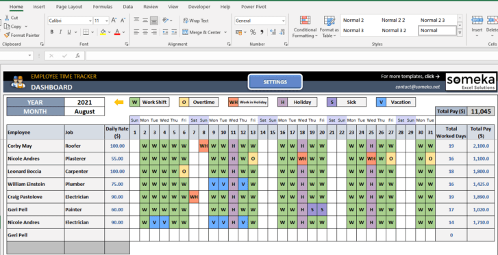 Employee-Time-Tracker-and-Payroll-Template-Someka-SS6