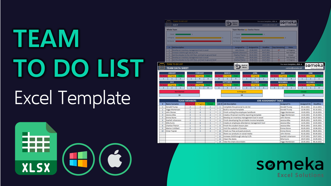 Team To Do List - Someka Excel Template Video