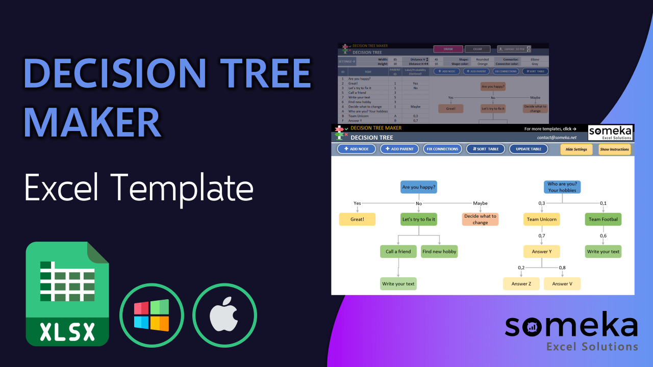 Decision Tree Template - Someka Excel Template Video