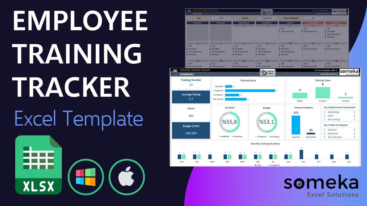 Employee Training Tracker - Someka Excel Template Video