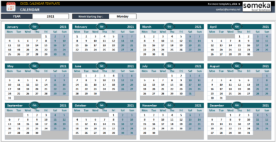 Dynamic Calendar Excel Template