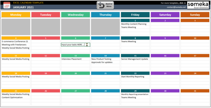 Dynamic Calendar Excel Template 2024 | Blank Calendar in Excel