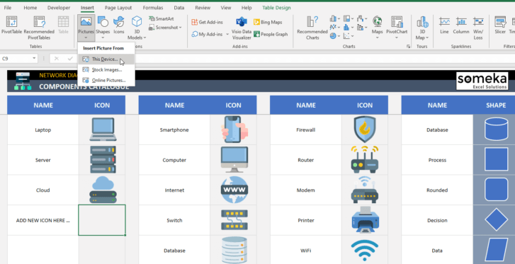 Network-Diagram-Excel-Template-Someka-SS5