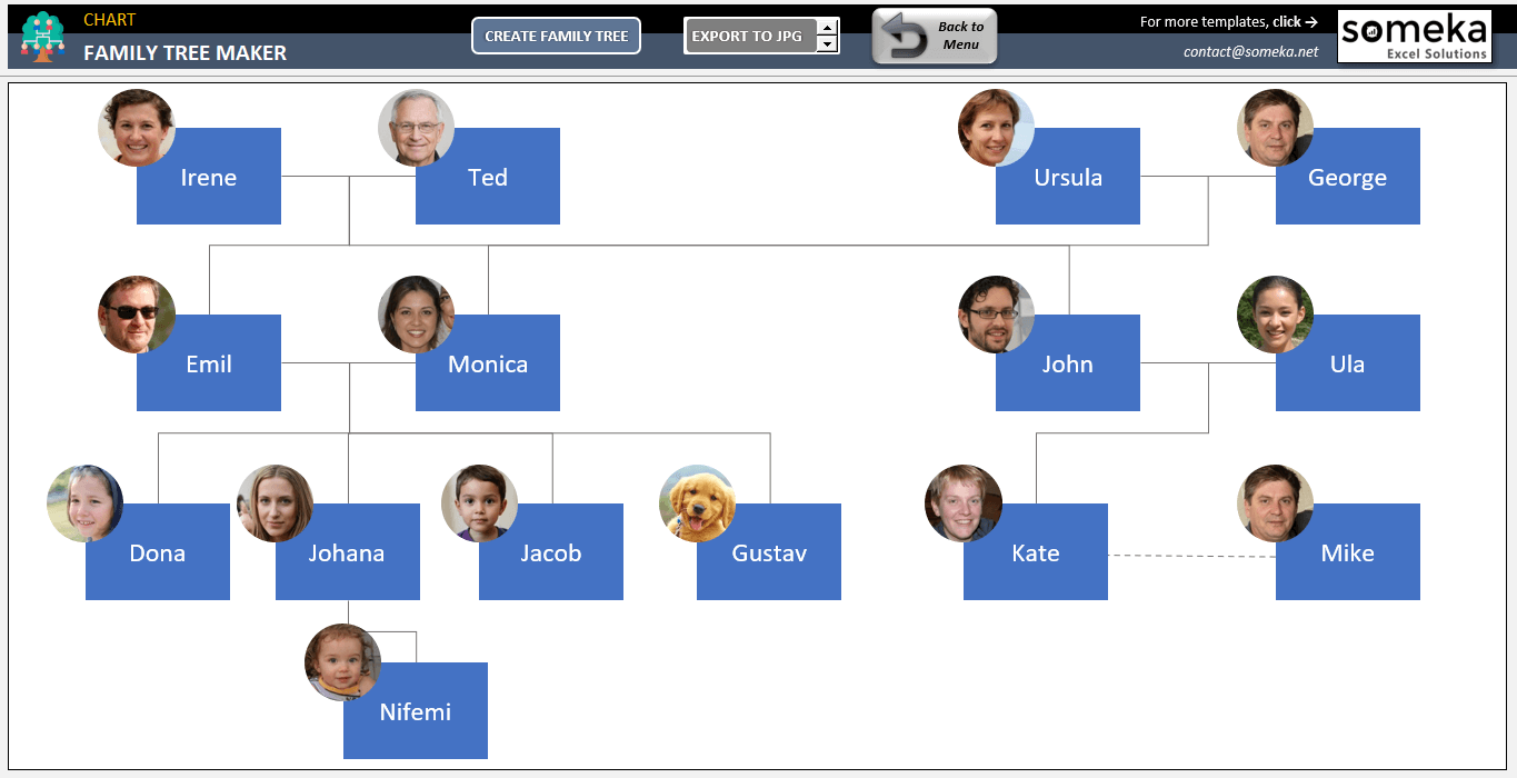 Automatic Family Tree Maker Excel Template
