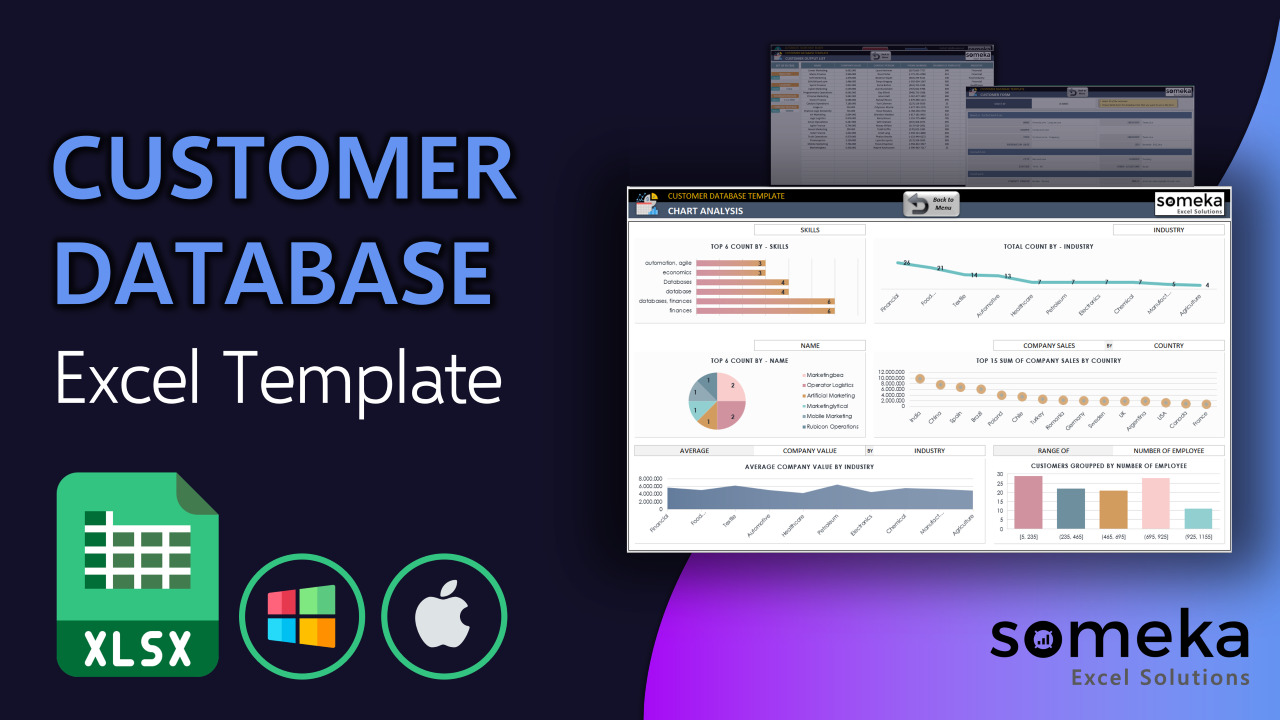 Customer Database Template - Someka Excel Template Video