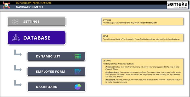 Employee Database Excel Template | HR Employee Data Sheet