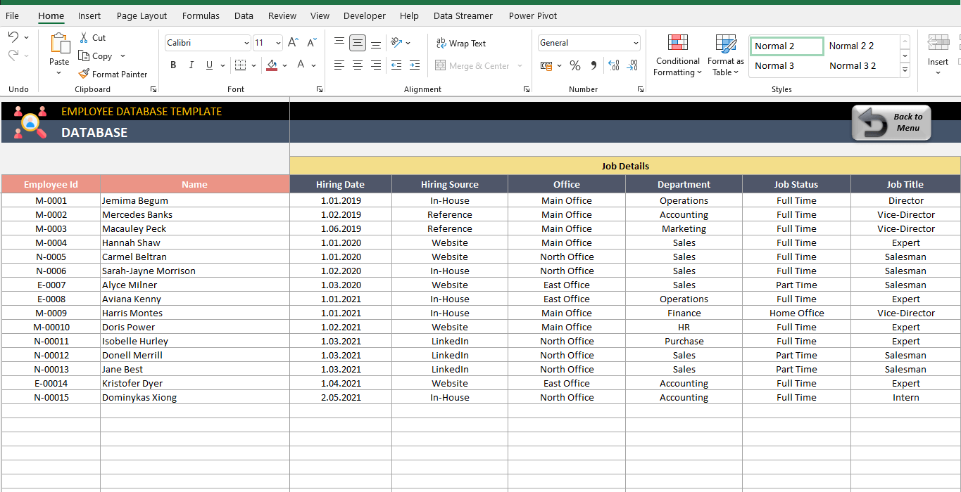 Employee Database Template Record Track Analyze HR Data In Excel 