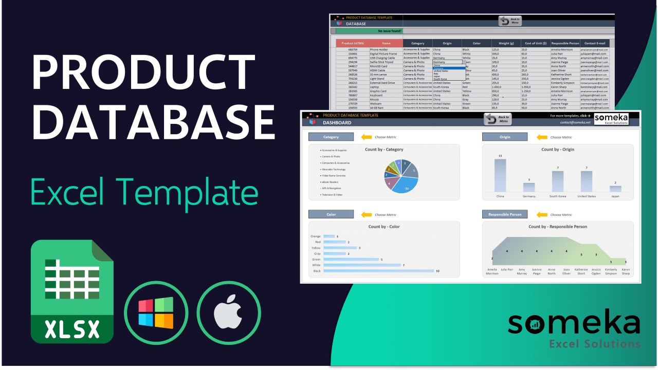 Product Database Template - Someka Excel Template Video