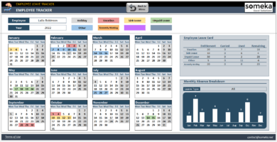 Employee Leave Tracker Excel Template